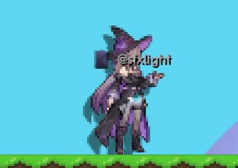 Purple custom player look with a floating visual effect